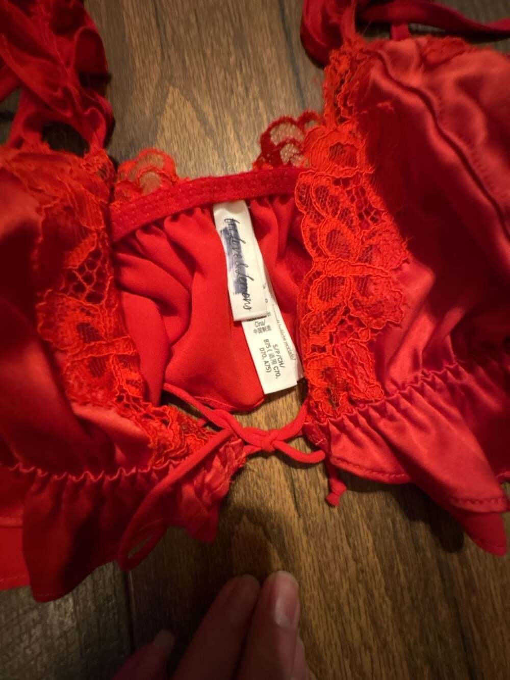 For Love & Lemons Red Lace Ruffle Bralette Size S - Picture 2 of 2